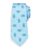 Spaced Pines Silk Tie, Light Blue
