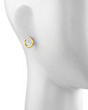 Big Baby Hammered 19k Gold Hoop Earrings, 1/2"