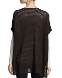 Short-Sleeve Open-Weave Cashmere Cardigan