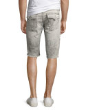 Rocco Distressed Denim Cutoff Shorts, Light Rail