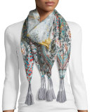 Monika Printed Silk Scarf, Multi Colors