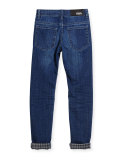 Straight-Leg Denim Jeans, Dark Denim, Size 6-10