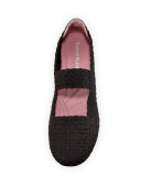 Bela Woven Mary Jane Flat, Black