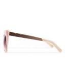 Kohl and Kaftans Cat-Eye Sunglasses, Pink/Rose Gold