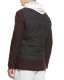 Rustic Quilted Wool Vest, Anthracite