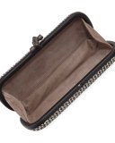 Small Stretch Knot Clutch Bag, Off White/Black