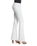 Joey Low-Rise Flare-Leg Jeans, Optic White