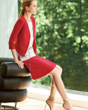 Cavalla Knit A-Line Skirt, Hibiscus/Multi