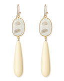 Solar Quartz & Bone Drop Earrings