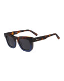 Runway Plastic Sunglasses, Havana/Blue
