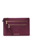 Jet Set Travel XL Triple-Zip Wristlet, Plum