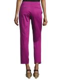 Flat-Front Capri Pants, Fuchsia