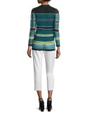 Mid-Rise Slim-Leg Cropped Pants, Ivory
