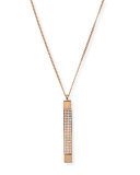Mia Quadra Pavé Crystal Bar Necklace, Rose Gold