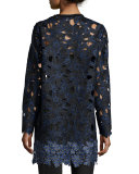 Lauren Long Lace Coat, Black