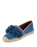 Shaw Fringe Espadrille Flat, Denim Blue/Royal Tan