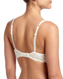 Vibration Guipure Lace Push-Up Bra, Or Nacre