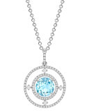 Lola Diamond & Blue Topaz Pendant Necklace