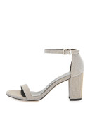 Nearlynude Shimmery City Sandal, Magnesium