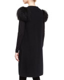Mongolian-Shoulder Long Cashmere Vest 