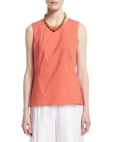 Malina Sleeveless Pleated-Back Blouse 