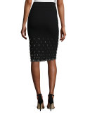 Beaded Knit Pencil Skirt