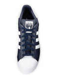 Men's Superstar Collegiate Leather Sneaker, Navy/White