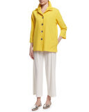 Wide-Leg Ankle Pants, White