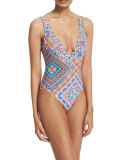 Laurel Canyon V-Neck Printed One-Piece Swimsuit