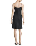 Sleeveless Voile Slip Dress, Black