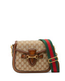 Lady Web Medium Original GG Canvas Shoulder Bag, Beige