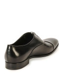 Leather Cap-Toe Oxford Shoe, Black