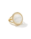 Small Diamond-Bezel Mother-of-Pearl Lollipop Ring