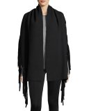 Solid Felted Fringe Scarf, Black