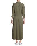 Clarise Belted Silk Jersey Shirtdress