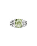Petite Wheaton Ring with Prasiolite and Diamonds