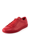 Leather Low-Top Sneaker, Red