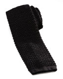 Knit Silk Tie, Black