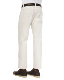Four-Pocket Cotton-Stretch Jeans, White