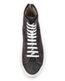 Tournament Suede High-Top Sneaker, Dark Gray