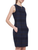 Reversible Zip-Front Sheath Dress, Starling
