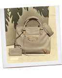 Metallic Edge Golden Velo AJ Bag, Taupe