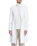 Royce V-Neck A-Line Wool Jacket, Cloud