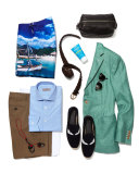 Solid Wool-Blend Two-Button Blazer, Light Green
