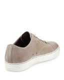 Matte Cap-Toe Low-Top Sneaker, Beige