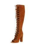 Emma Lace-Up Gladiator Boot, Cognac