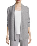 Dolman-Sleeve Textured Cashmere Cardigan