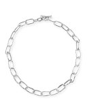 Silver Glamazon Elongated Oval Link Toggle Necklace, 18"