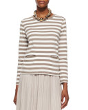 Long-Sleeve Striped Top, Petite