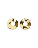 18K Senso Open Wavy Disc Earrings